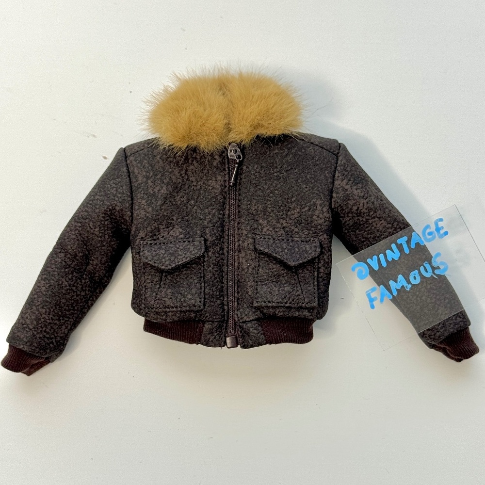 SOLD Male Fashion Doll Jacket Zipper Fur Brown Pockets Darius Monarch Integrity